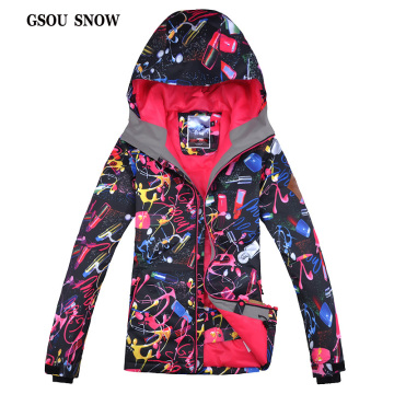 Gsou Snow Ski Jacket Outdoor Waterproof Windproof Breathable Snowboard Jacket Bright Color Snow Wear Winter Ski Jacket Women's