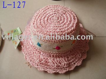 children hat, paper twisted crochet hat