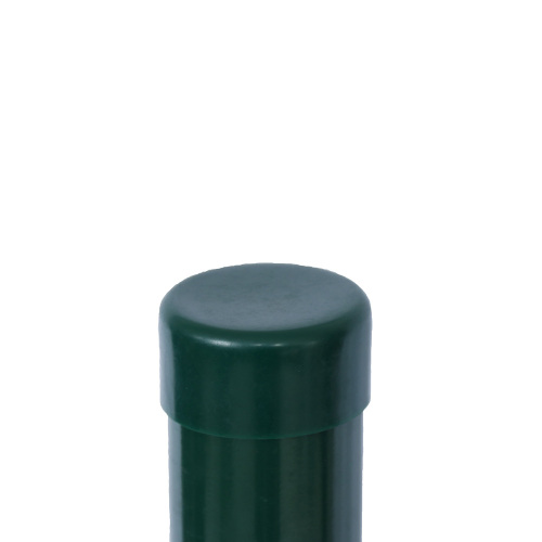 Green Coated Round Metal Fence Post Easy Assembly