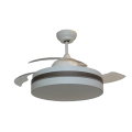 Modern Retractable Ceiling Fan with Brown Lampshade