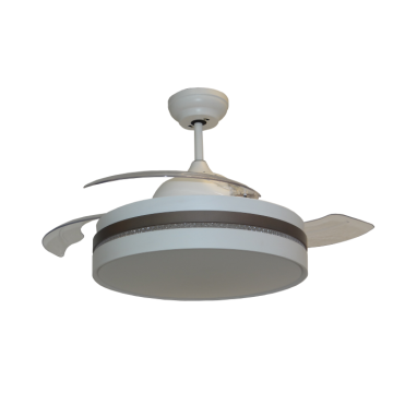 Modern Retractable Ceiling Fan with Brown Lampshade