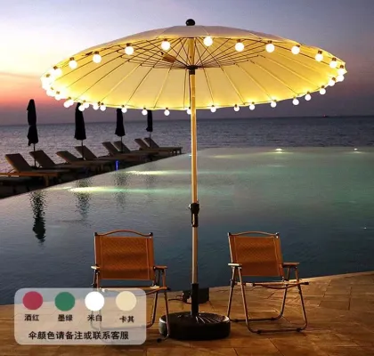 Solar lamp midpillar umbrella