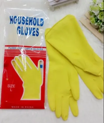 Yellow Rubber 100% Latex Household Gloves