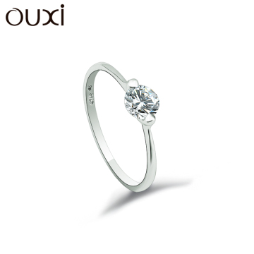 (Y70010) OUXI Value sterling 925 silver zircon ring