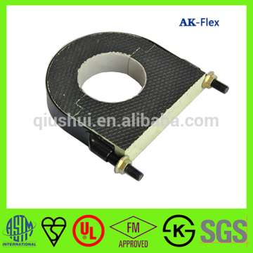 Insulated pipe clamp, pipe support with PE foam