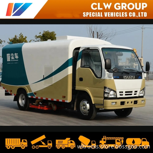 Japanese I suzu 5tons Road Vacuum sweeper Machine 6-7cbm Water Spraying Sprinkler Dust Cleaning Suction Truck
