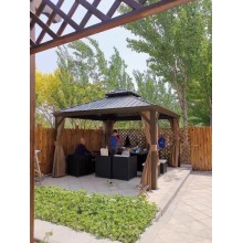 Gazebo Outdoor Galvanized Steel Metal Double Roof