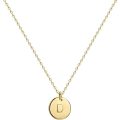 Gold Initial Pendant Necklace Double Side Engraved