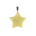 Lemon Jade 30mm Star Pendant Pendant Necklace 45cm Black Cord