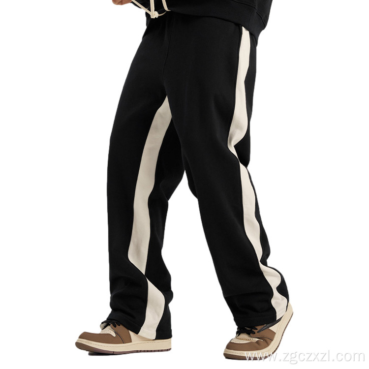 New Color Contrast Straight Pants Loose Sweatpants