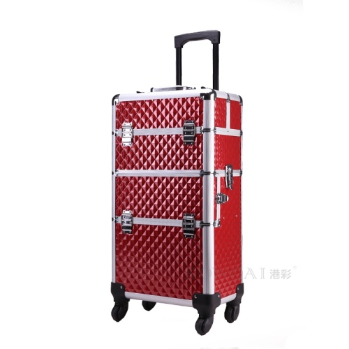 Red professional makeup artist carrying case