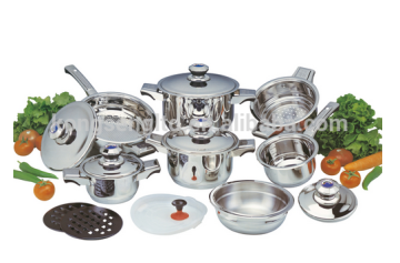 16pcs thermometer stainless steel casserole cookware sets