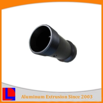 6000 series black anodized custom design punching holes aluminum tubes with fine threads
