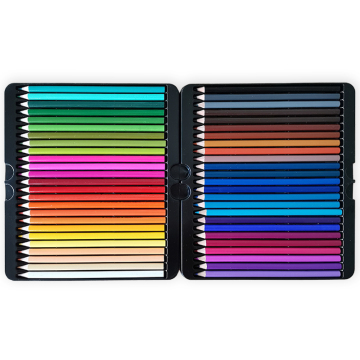 Custom Professional Drawing Colored Pencil Set - 50 Hexagonal Colour Pencils in FSC Wood Box