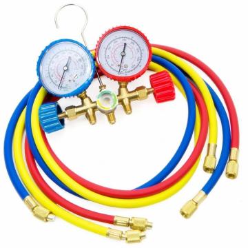 HVAC için Dijital Manifold Gösterge Seti: Yüksek/Düşük Basınçlı Pirinç Test Cihazı R134A R410A
