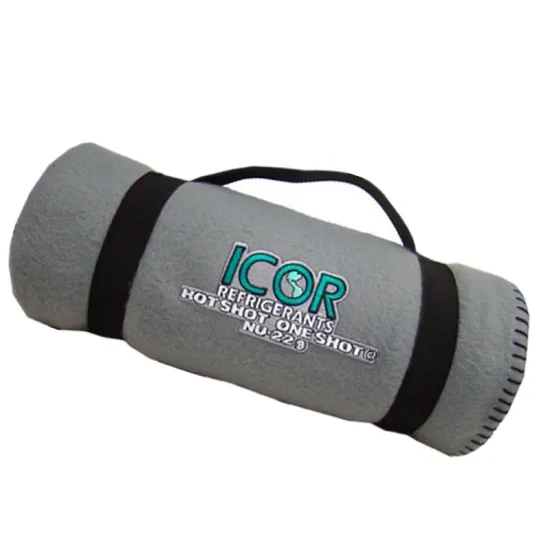 Amazon Hot Sale Portable Cheap Price Solid Color Polar Fleece Travel Blanket With Strap