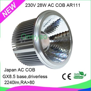 new design 2240lm RA80 made with Japan AC COB 28W GX8.5 CDM R111 LED