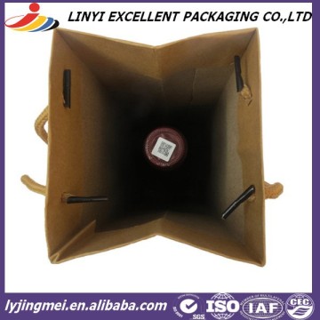 red wine packing kraft paper bag with handle