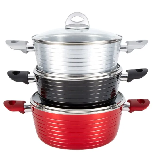 German Style Induction Base Pressed Aluminium Non-Stick Majestic Ceramic Cookware Set