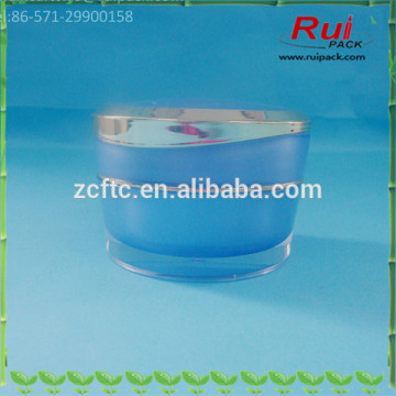 5g 15g 30g 50g blue golden empty pyramid round acrylic jars, plastic acrylic cream containers, high-end cosmetics packaging