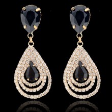 Circle Rhinestone Drop Earrings Fashion Jewelry