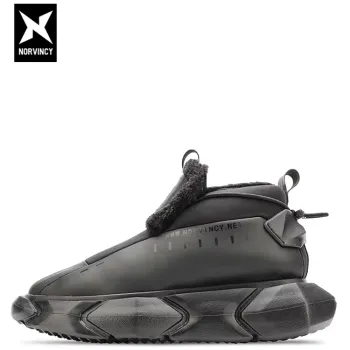 Waterproof Winter Cotton Boots with Genuine Leather Lining - Skid-Proof and Thickened Snowshoes for Men