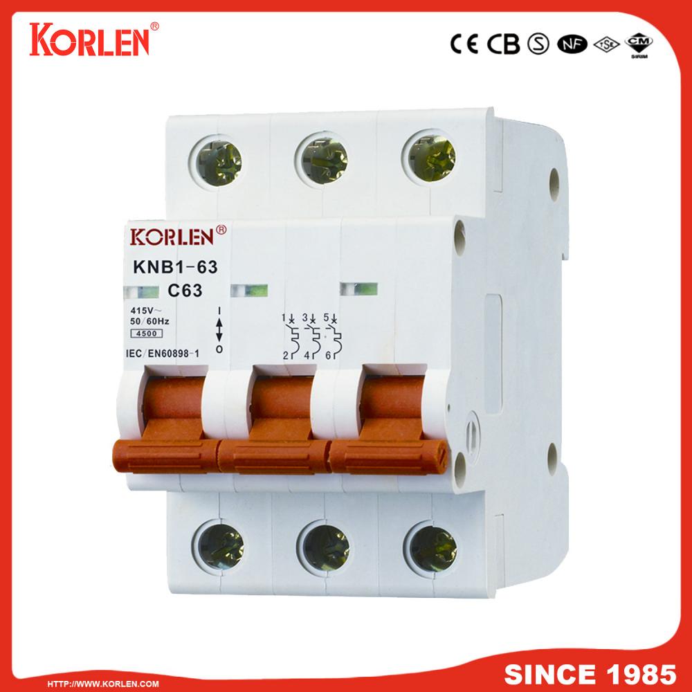 6ka Mini Circuit Breaker with SEMKO KNB1-63 1P