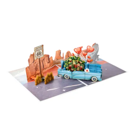 3D Happy Anniversary Car Greeting Card
