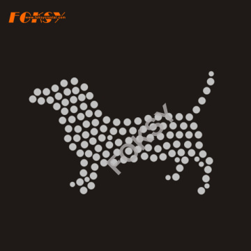 Crystal Dog Rhinestone Transfer Iron on Garment
