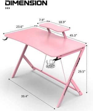 Escritorio de juego moderno rosa