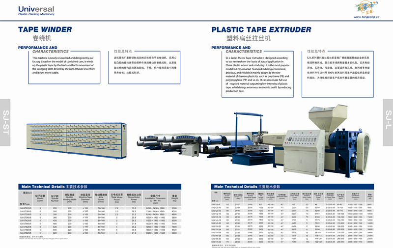 Sino Tongyong Catelogue Plastic Tape Extruder