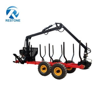 12 Ton Tractor Timber Trailer with Crane and Hydraulic Log Loading System