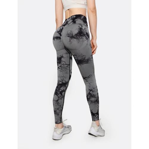 Tie-färgade sömlösa yogaleggings
