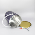 Round Tinplate Metal Paint Tin Can with handle