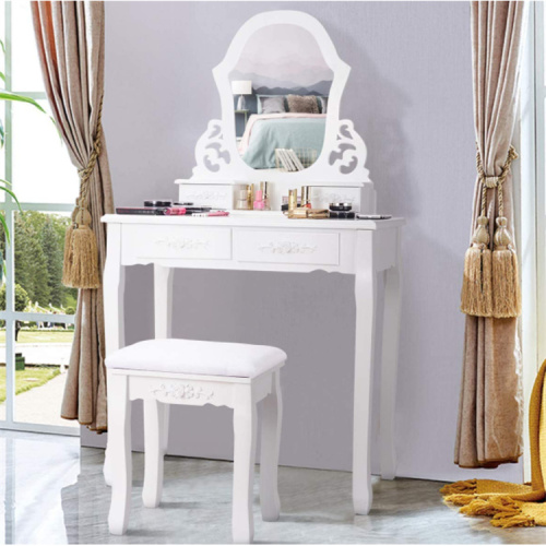 Mdf Dressing Table Makeup Set with Large Mirror