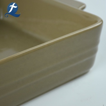 New design rectangular baking custom ceramic bakeware pan