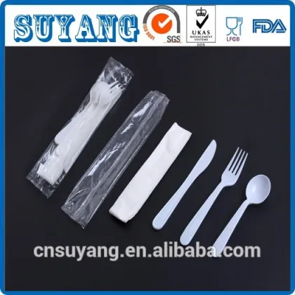 Wholesale 2in1 disopsable plastic forks with napkin