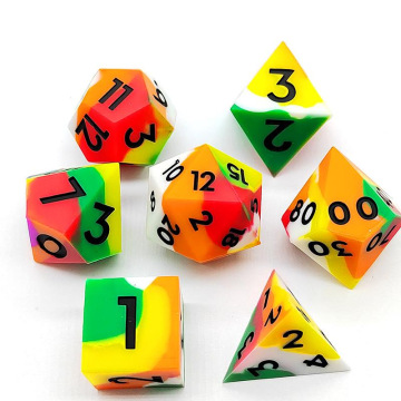 Colorful Silicone Polyhedral D&D Dice Set for RPG Games