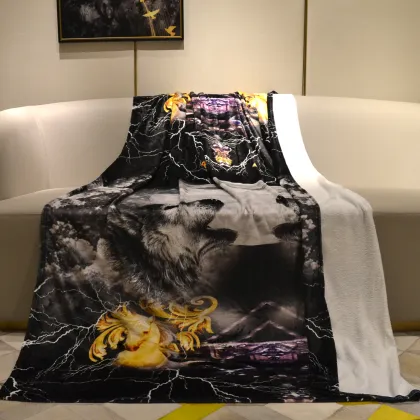 animal products wolf sublimation  blanket