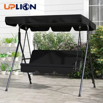 Uplion Outdoor Swing Chair with Canopy - 3 Seat Patio Garden Chair with Cushion