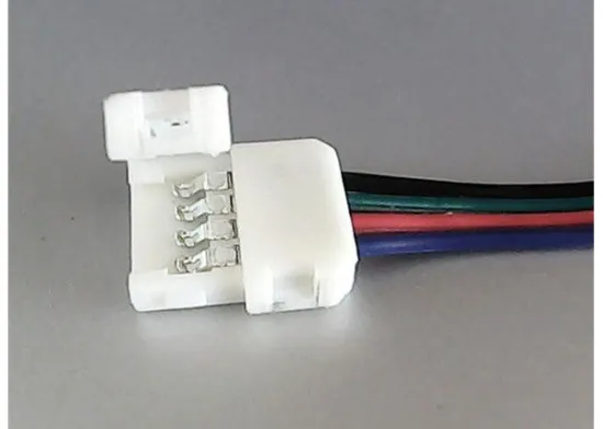 4pin Led Connector Widely Used For 10mm Rgb Smd5050 Led Tape Light