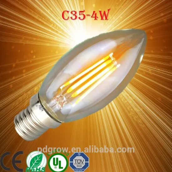 PD Lamp Hot!!! tuv ce certification led filament bulb C35 3W E14 clear glass dancing flame led candle