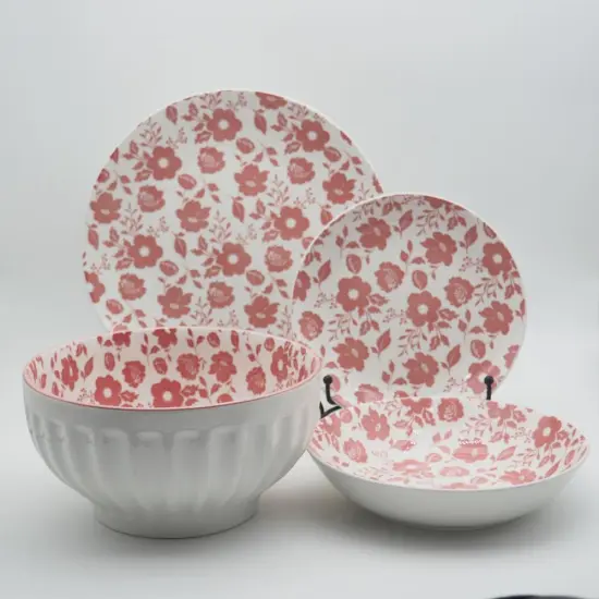 16pcs Red New Collection Ceramic porcelain dinnerware set