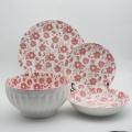 16pcs Red Nieuwe Collection Ceramic Porselein Diny Set set