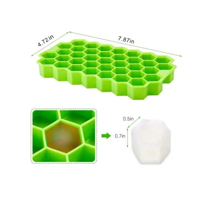 37 Grid Honeycomb Silicone Ice Cube Mold - Reusable Food Grade Ice Tray