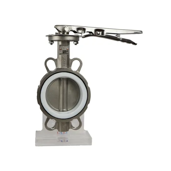 Taike Valve Stainless Steel 304 316  PTFE Seat Wafer Manual Butterfly Valve