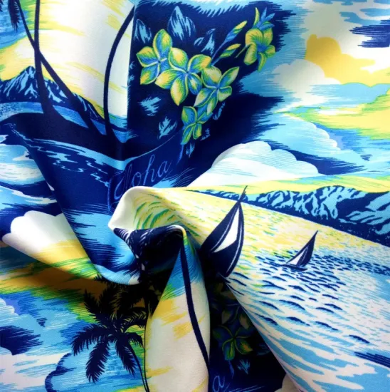 Polyester Stretch Hawaiian Peach Skin Boardshort Fabric