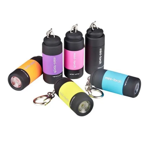 Micro USB Rechargeable LED Light Flashlight Mini Torch Pocket Keychain