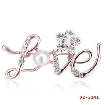 Rhinestone Character Love Brooch (XZ-2141)