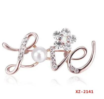 Rhinestone Character Love Brooch (XZ-2141)